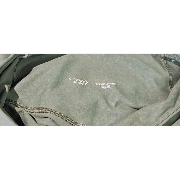 OLD NAVY Leggings Womens Size M Olive Green Capri High-Waisted Pockets Patterned - Picture 6 of 6